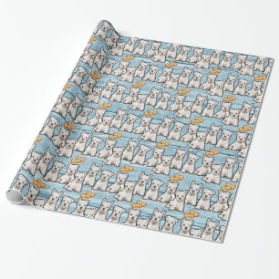 Multi pups boards giftwrap wrapping paper