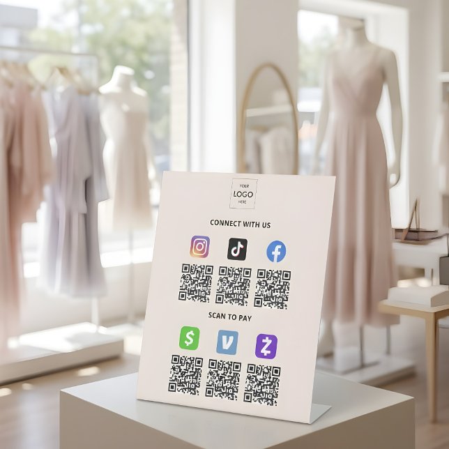 Multi QR Code Business Pedestal Sign (Creator Uploaded)
