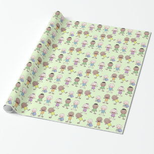 Multi Racial Babies Collage Wrapping Paper