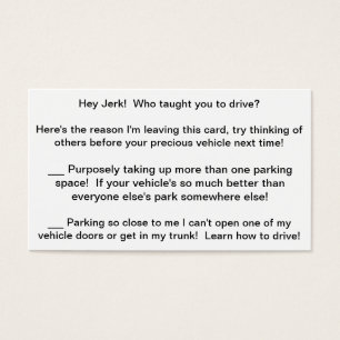 Multi-Rant Complaint Card to leave bad drivers!