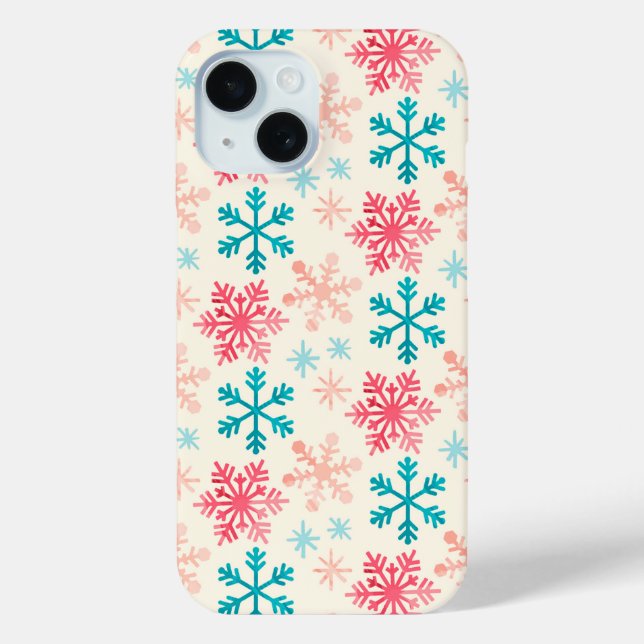 Multi Snowflakes on Ivory Christmas Case-Mate iPhone Case (Back)