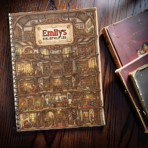 Multi-Story Grand Library Bibliophile Log Notebook