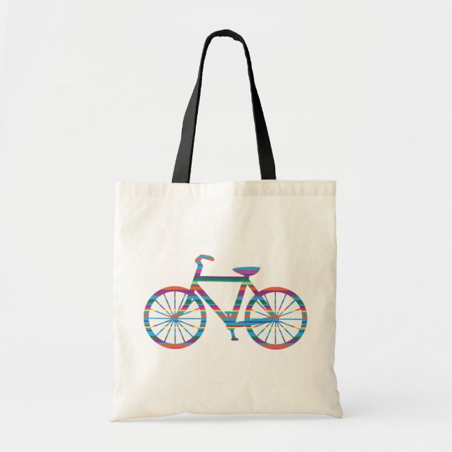 Multi-Stripe Bicycle Tote Bag (Front)