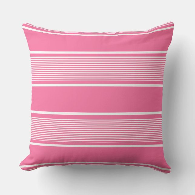 Multi Stripe Pink and White Cushion (Front)