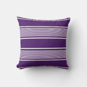 Multi Stripe Purple and White Cushion