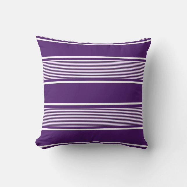 Multi Stripe Purple and White Cushion (Front)