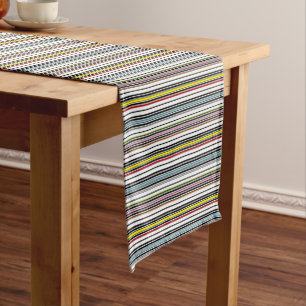 Multi stripes patterned short table runner