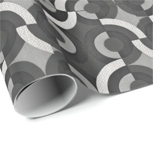 Multi Texture Look Geometric Mod Circles Wrapping Paper