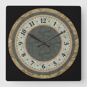 Multi Textured Square Wall Clock
