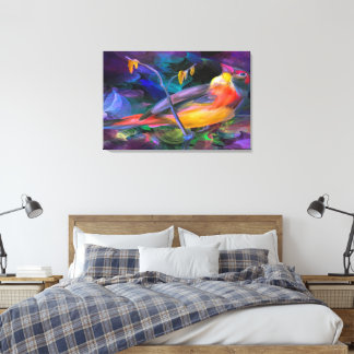 Multi Tri Colour Bird Canvas Print