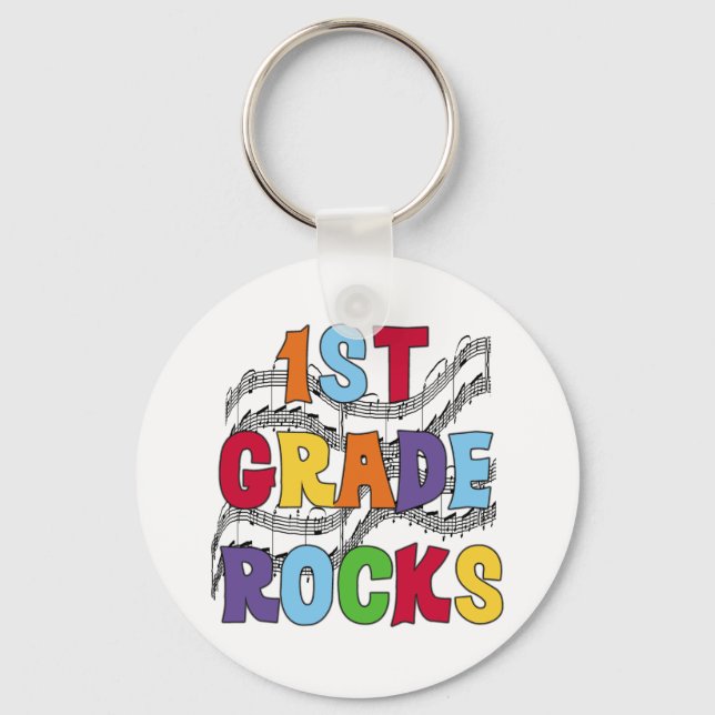 Multicolor 1st Grade Rocks Key Ring (Front)