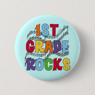 Multicolor 1st Grade Rocks Tshirts and Gifts 6 Cm Round Badge