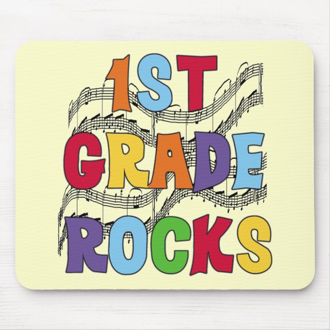 Multicolor 1st Grade Rocks Tshirts and Gifts Mouse Mat (Front)