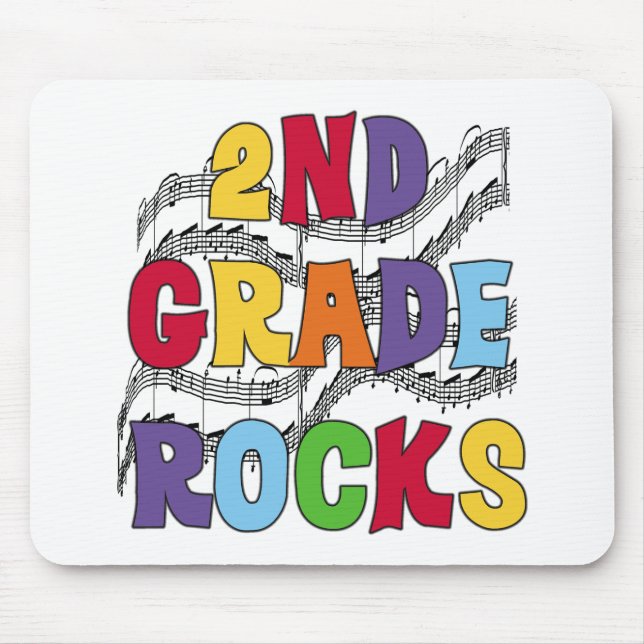 Multicolor 2nd Grade Rocks Mouse Mat (Front)