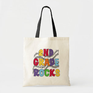 Multicolor 2nd Grade Rocks Tshirts and Gifts Tote Bag