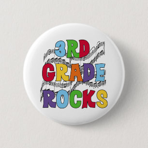 Multicolor 3rd Grade Rocks 6 Cm Round Badge