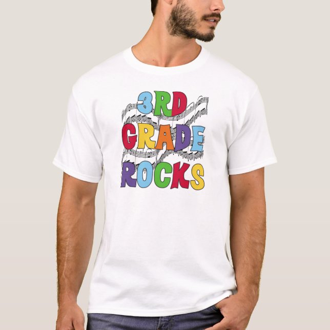Multicolor 3rd Grade Rocks Tshirts and Gifts (Front)