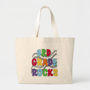 Multicolor 3rd Grade Rocks Tshirts and Gifts Large Tote Bag