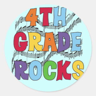 Multicolor 4th Grade Rocks Tshirts and Gifts Classic Round Sticker