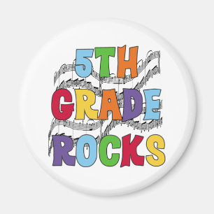 Multicolor 5th Grade Rocks Magnet
