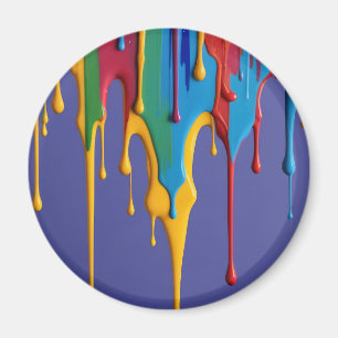 Multicolor Abstract AI Artwork Magnet