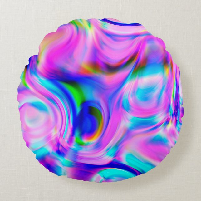 Multicolor abstract background. Colourful pattern. Round Cushion (Front)