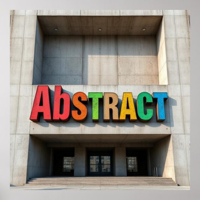 Multicolor ABSTRACT concrete building Poster (Front)