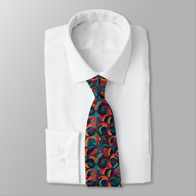 Multicolor abstract design pattern  tie (Tied)