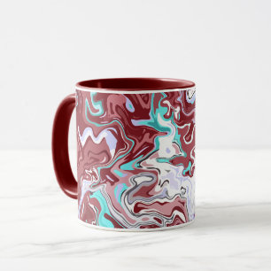 Multicolor Abstract Fluid Marble Design  Mug