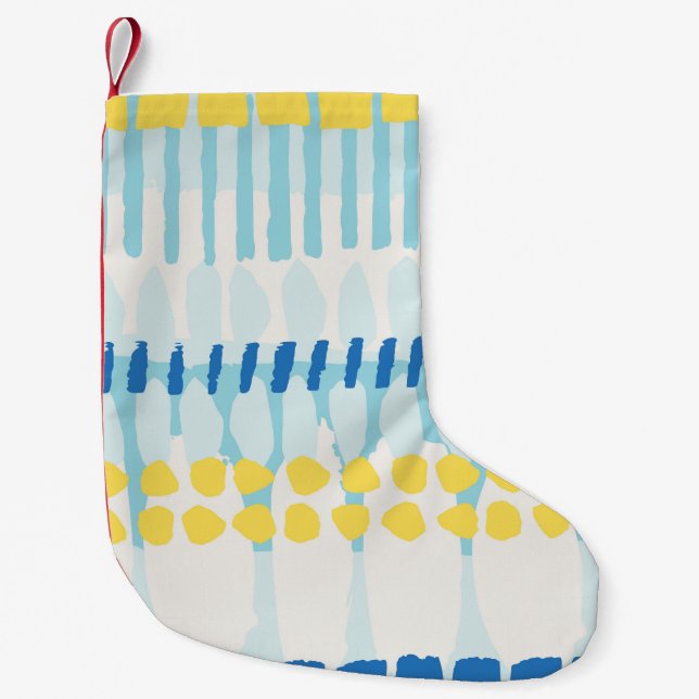 Multicolor Abstract Painted Seamless Background Small Christmas Stocking (Front)