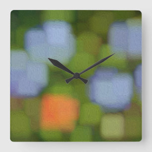 Multicolor Abstract Painting Square Wall Clock