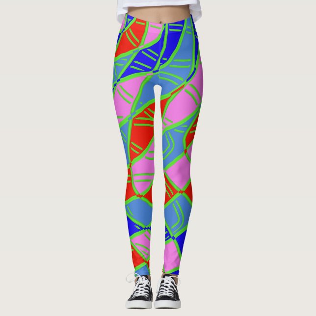Multicolor abstract pattern "Ratti_Creative_Arts" Leggings (Front)