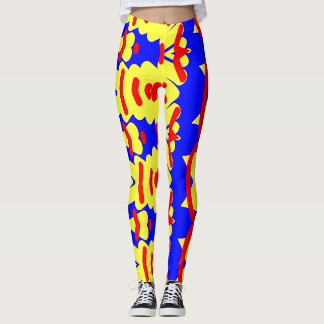 Multicolor abstract "Ratti_Creative_Arts" Leggings (Front)