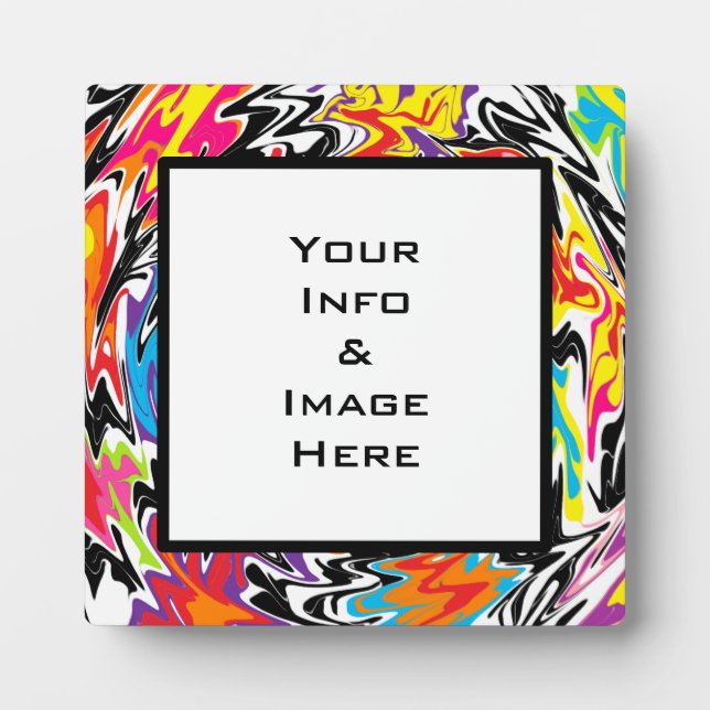 Multicolor Abstract Swirl Square Frame (Front)