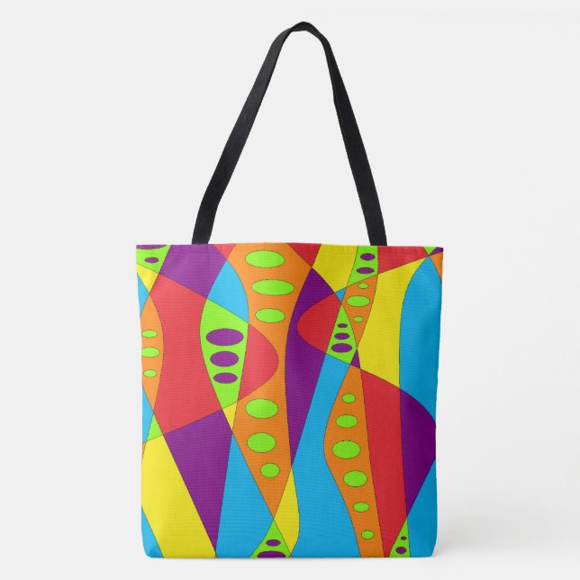 Multicolor Abstract Tote Bag (Front)