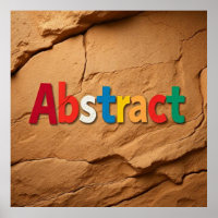 Multicolor ABSTRACT word over arid landscape