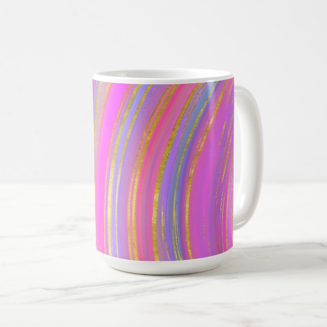 Multicolor and Gold Coffee Mug (Front Right)