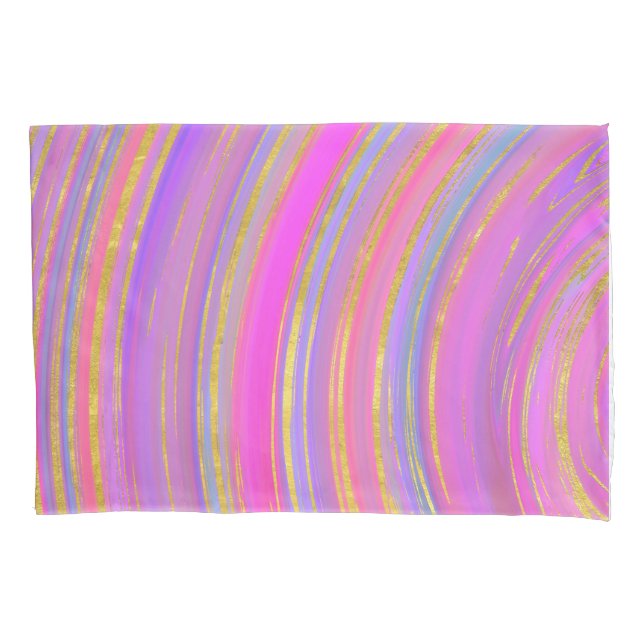 Multicolor and Gold Pillowcase (Front)