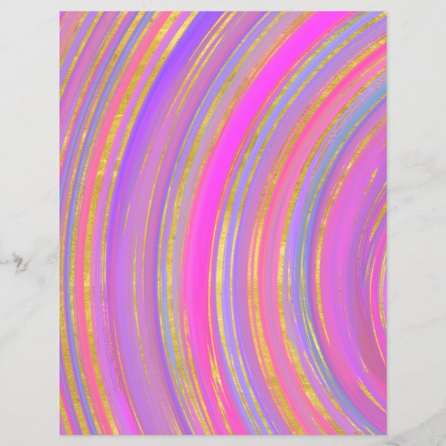 Multicolor and Gold Scrapbook Paper (Front)