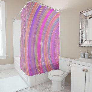 Multicolor and Gold Shower Curtain
