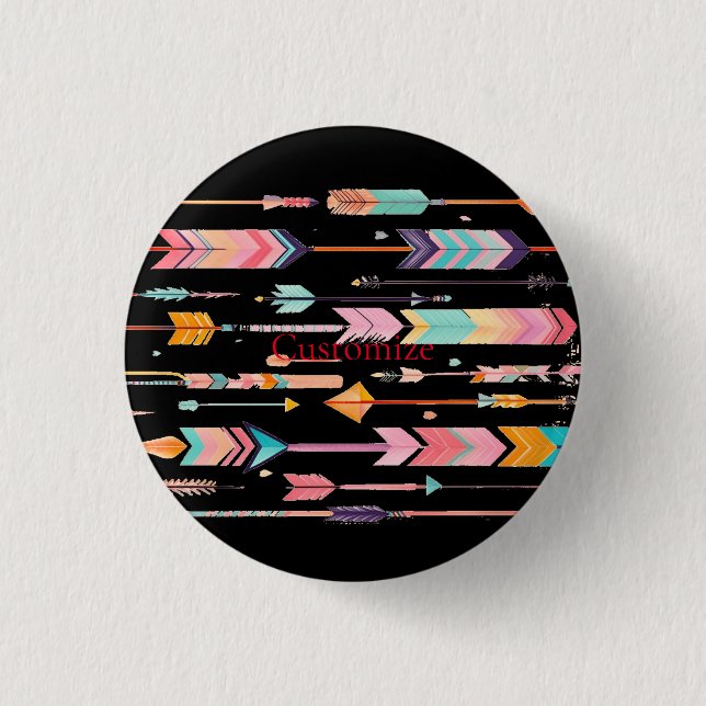 Multicolor Arrow Pattern Thunder_Cove 3 Cm Round Badge (Front)