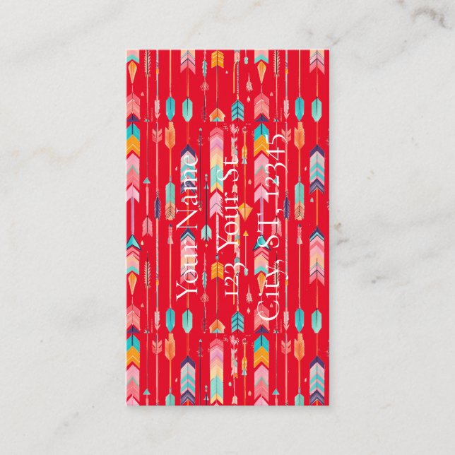Multicolor Arrow Pattern Thunder_Cove Business Card (Front)