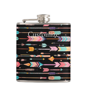 Multicolor Arrow Pattern Thunder_Cove Hip Flask