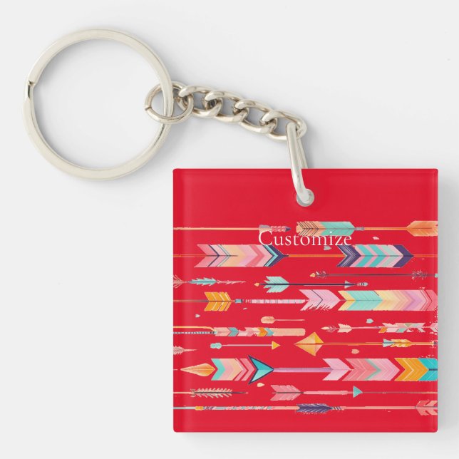 Multicolor Arrow Pattern Thunder_Cove Key Ring (Front)