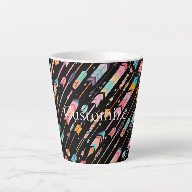 Multicolor Arrow Pattern Thunder_Cove Latte Mug (Front)
