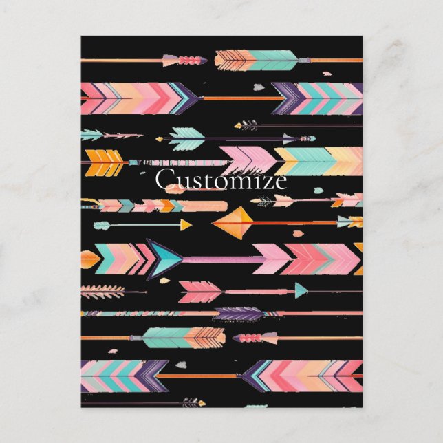 Multicolor Arrow Pattern Thunder_Cove Postcard (Front)