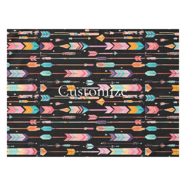Multicolor Arrow Pattern Thunder_Cove Tablecloth (Front (Horizontal))