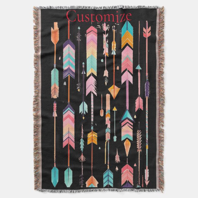 Multicolor Arrow Pattern Thunder_Cove Throw Blanket (Front Vertical)