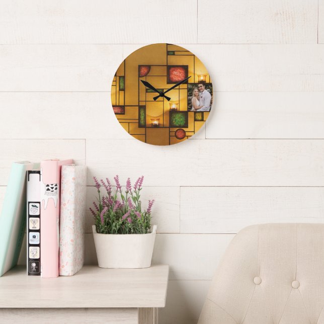 Multicolor Art Deco Design One -Photo Clock (Reading Room)