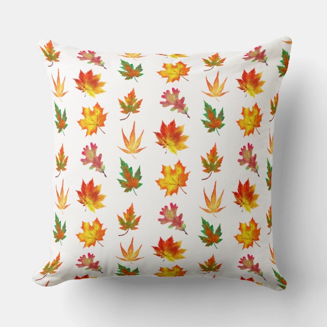 Multicolor Autumn Leaves   Cushion (Front)